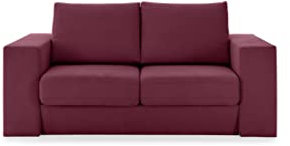 LOOKS by Wolfgang Joop Looks V-1 Designer Sofa mit Hockern, 2 Sitzer Couch, Funktionssofa, rot, Sitzbreite 140 cm