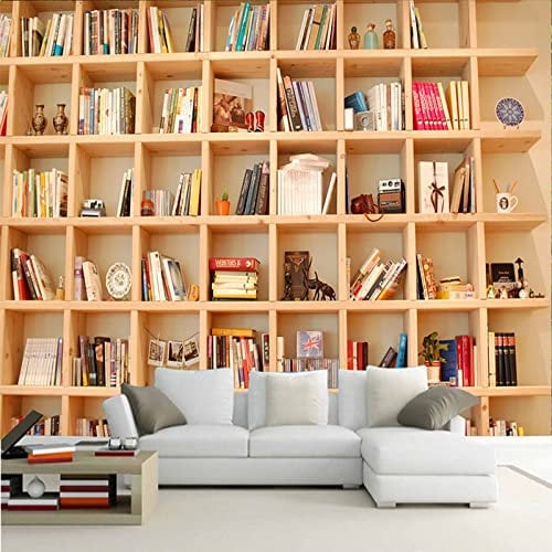 Kuletkear Book Wall Mural Art Wall Decor Photo Wallpaper Retro Style Removable Sticker for Kids Room Living Room Bedroom Decor Mural 826x589cm