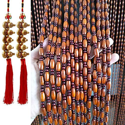 Perlenvorhang Türvorhang String,Hängender Dauerhaft Türvorhang Teilervorhang Holz,Holzperlen Vorhänge Tür-Fadenvorhänge,Trennwände Vorhänge,Für Terrassentür,Größenanpassung (51 strands (100x200cm))