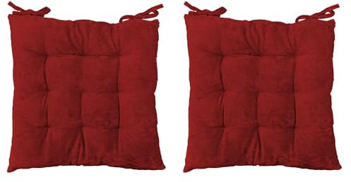 Mojawo 2er Stuhlkissen Stuhlauflage Sitzkissen Kissen Auflage Polster 40x40cm Rot