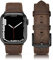 Tuocal Correa de piel auténtica compatible con Apple Watch de 42 mm, 44 mm, 45 mm, correa de repuesto de cuero vintage para mujeres y hombres para iWatch Series 8, 7, 6, 5, 4, 3, 2, 1 SE