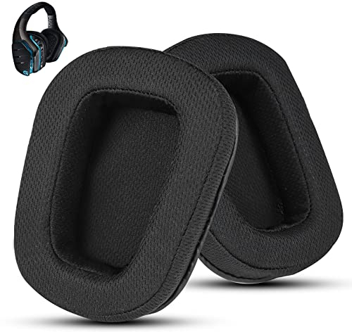 Wzsipod Almohadilla de Tela de Repuesto para Logitech G933 Gaming Auriculares, se Adapta a G933S G935 G930 G635 G633 G633S G533 G430 G431 G433 Auriculares, Lista Completa en el Interior (Negro)