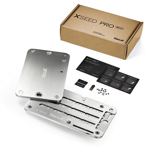 SecuX XSEED Pro Eco – Cartera Indestructible de Bitcoin para el Almacenamiento de Frases semilla criptográficas, con Placa de Acero, Compatible con Ledger y Otras Carteras de Hardware.