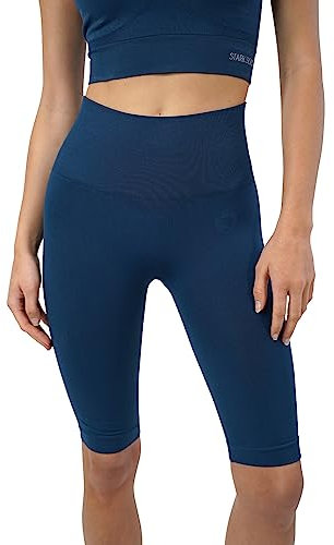 STARK SOUL Radler Shorts - High Waist für Damen - Marineblau, Größe L