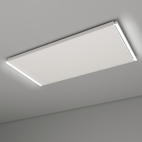EVOKOR Infrarotheizung Deckenmontage 700W, Infrarot Deckenheizung mit LED Licht Beleuchtung Kaltweiß/Warmweiß Einstellbare Helligkeit-Thermostat-Fernbedienung-Überhitzungsschutz-1115 * 605mm