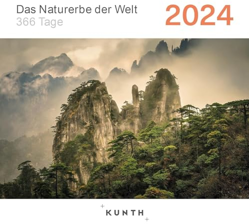 Das Naturerbe der Welt - 366-Tage - Tagesabreißkalender 2024 - Kunth-Verlag - Tägliche Inspiration in Bild und Text - 15,5 cm x 15,5 cm