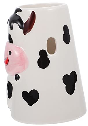 DOITOOL 1pièce Support Céramique pour Bouteille Eau Hamster Distributeur Vertical avec Design De Vache Facile à Installer Nettoyer pour Rongeurs comme Cobayes Et Lapins
