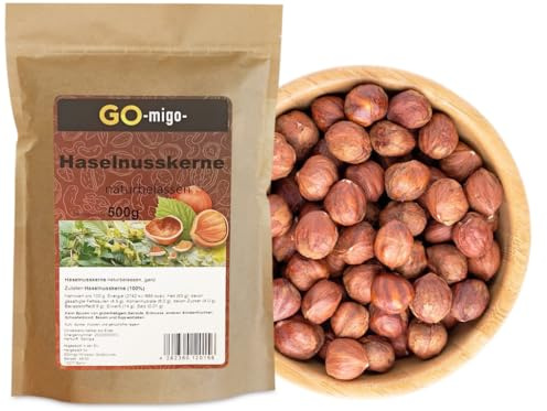 0,5kg Haselnüsse mit Haut ohne Schale geschält naturbelassen Qualität 500g