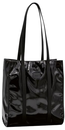 Gabor bags Elfie Patent Damen Shopper Umhängetasche Reißverschluss Mittelgroß Schwarz
