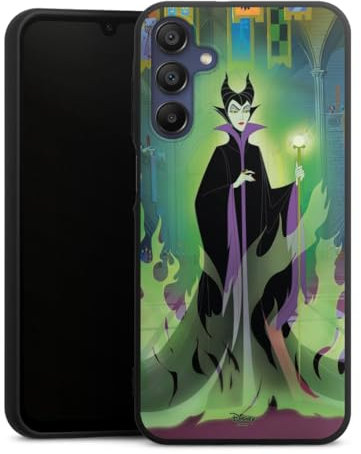 Premium Silikon Hülle kompatibel mit Samsung Galaxy A15 Handyhülle schwarz Case Maleficent Dornröschen Disney