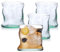 Medo%100 Recycelte Trinkgläser und Whiskygläser - Set mit 4 - 340 cc - Cocktailgläser - Eiskaffeeglas - Einfacher moderner Becher - Design Eisteeglas - Nachhaltiges Glaswaren-Set