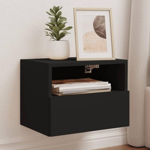 QJBSAVVA TV-Wandschrank, Wohnzimmertisch Fernsehschrank Holz Fernsehtisch Hoch Tv Lowboard Geeignet für Schlafzimmer Kleine Räume Den Flur Wohnzimmer Schwarz 40x30x30 cm Holzwerkstoff