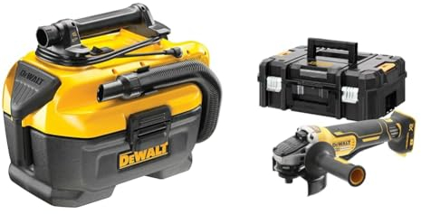 DeWalt - Aspirateur de Chantier Classe L - DCV584L-QW - Aspirateur 7,5L sur Secteur ou Batteries XR & Meuleuse Brushless XR 18V 5Ah Li-ION - DCG406NT-XJ - Meuleuse sans Fil