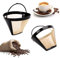 Filtros Reutilizables para Café Filtros de Café Permanentes Filtro de Café de Acero Inoxidable con Mango Tamaño 4 para Mayoría Cafeteras Dorado