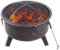 Feuerstelle für draußen, BBQ-Grill, Feuerstelle für draußen, rund, aus Stahl, zum Holzbrennen, mit Funkenschutz und Schürhaken für draußen, Hinterhof, Terrasse, Campingdeck, unverzichtbarer Multi