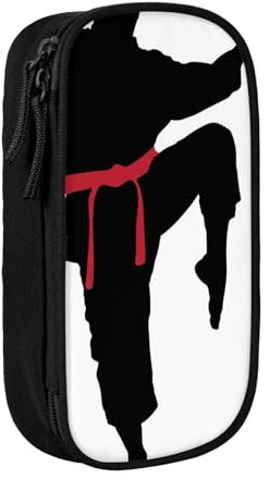 JRBWTDBW Karate - Astuccio per matite da uomo, per studenti, ragazze, ragazzi, grande capacità, per adulti e adulti, organizer per ufficio, semplice e resistente, multifunzionale, Nero , Taglia unica,