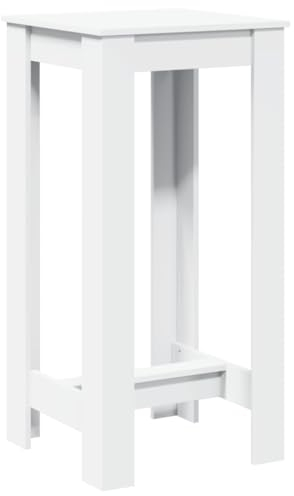 vidaXL Bartisch, Stehtisch für Küche Wohnzimmer Esszimmer, Tresentisch Küchentisch Rechteckig, Loungetisch Bistrotisch, Weiß Holzwerkstoff