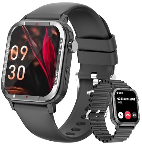 Smartwatch Uomo con Chiamate e Assistente Vocale, 1.85 Orologio Smartwatch Uomo con Contapassi, Cardiofrequenzimetro, Sonno, Impermeabil IP68 Orologio Fitness Uomo Notifiche Messaggi per Android iOS