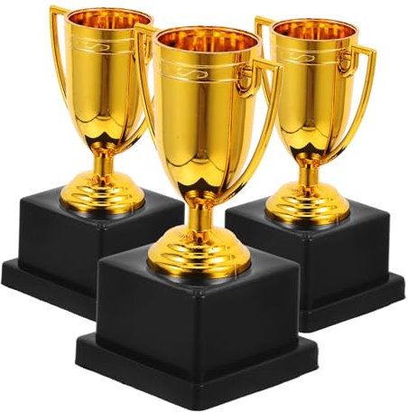Garneck 3pièces Lot de Trophées Plastique Doré pour Trophées De Récompense pour Football Baseball Tournois Sportifs Et Prix Gagnants