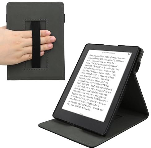 kwmobile Étui pour liseuse électronique Compatible avec Kobo Aura H2O Edition 2 - Étui Housse Rabat liseuse Simili Cuir Noir