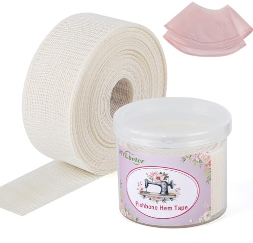 4 Yards Hemming Guide for Sewing, Fishbone Tape for Narrow Hem and Curved Hem Sewing Tool for Skirts Dresses Fishbone Boning Lining Reusable Boning Strip Seam S Ewing Guide for Clothing Hemmer Tool