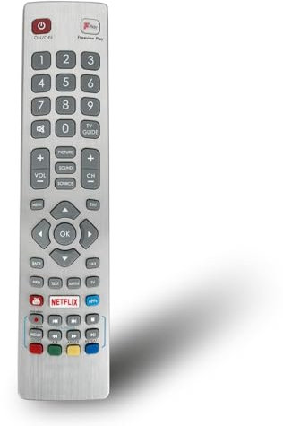 SHWRMC0129 Remote Control Replacement for Sharp AQUOS TV SHWRMC0121 LC-32HI5332KF LC-40FG2241KF LC-40CFG3021KF LC-43CFG6001KF LC-49CFG6002KF LC-48CFG6001KF Smart TV