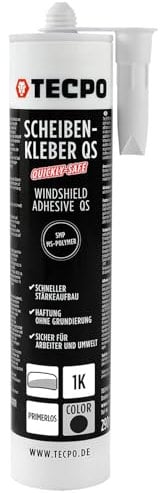TECPO Scheibenkleber Quickly-Safe, 290ml MS-Polymer primerlos mit Kleb- und Dichtstoff-Technologie Scheibenklebstoff - Elastisch witterungsbeständiger Klebstoff zum Verkleben und Abdichten
