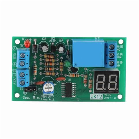 KooingTech Módulo de interruptor de relé de apagado y retardo, pantalla LED de 12 V CC, temporizador de cuenta regresiva, temporizador de retardo, módulo de interruptor de temporizador digital