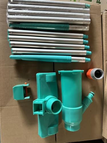 Aspiratore per piscina, aspirapolvere per piscina, con asta telescopica e spazzola e sacco per foglie, aspirapolvere per la pulizia del pavimento della piscina