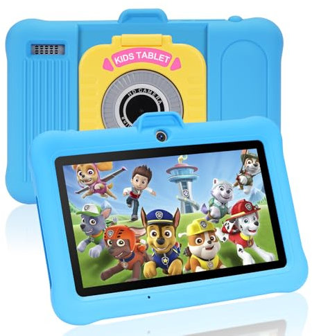 TABTIVI 7 Inch Android Kids Tablet, 8 (3+5) GB RAM, 64GB ROM (TF 128GB), GMS Certified, Pre-Installed Apps, Educative, Parental Control, WiFi