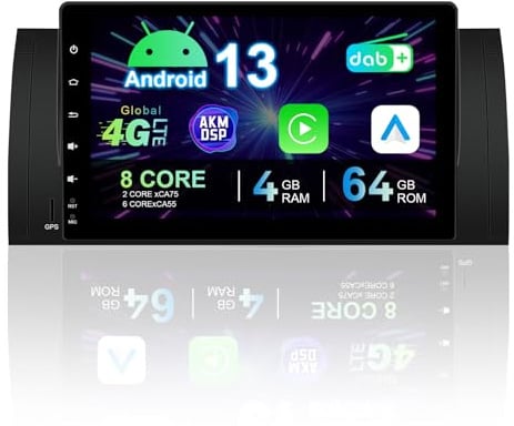 NUOTIAN Autoradio für BMW E39 M5 Kompatibel Wireless Apple Carplay & Android Auto, 9 Zoll Radio mit Touchscreen/Bluetooth/FM/AM/GPS/Navigation/USB/DSP/RDS/Mirror Link