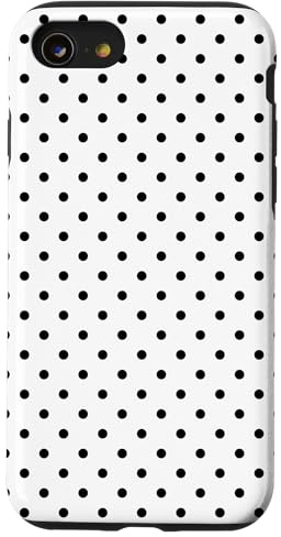 Polka Dot Pattern White And Black, Women Girls Polka Dots Case for iPhone SE (2020) / 7 / 8