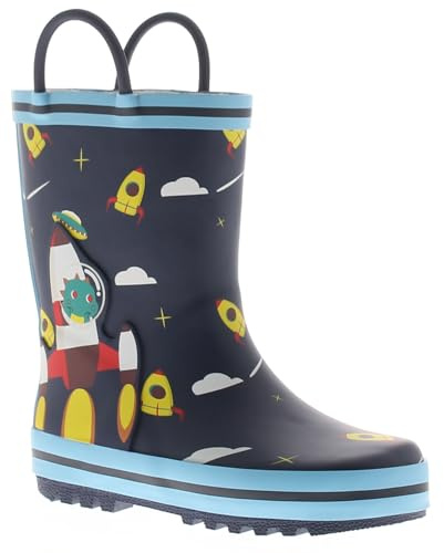 Chatterbox Wynsors Fun 3D Kids Wellies - Waterproof, Warm & Comfortable Rubber Boots with Handles, Removable Insock & Non-Slip Tread for Toddler & Junior Boys Girls