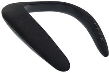 HIAKDOFT Enceinte sans Fil U Portable et Élégante Enceinte Tour de Cou Confortable avec Double Haut-Parleur Stéréo Autonomie Heures Mains Occupées pour Musique et Appels