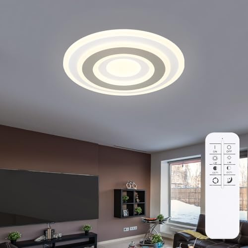 Deckenleuchte Wohnzimmerleuchte LED Fernbedienung Dimmbar Memoryfunktion Rund
