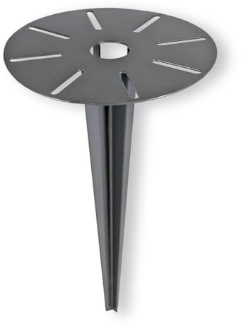colourliving Universal Erdspieß für Gartenleuchten und Außensteckdosen, Stabiler Einschlagboden mit Kabeldurchführung für Flexible Gartenbeleuchtung (15 cm)