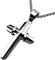 DonDon Herren Halskette mit großem modernem Kreuz-Anhänger Edelstahl 52 cm silberfarben und Samtbeutel