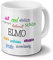 Tasse mit Namen Elmo - Motiv Positive Eigenschaften - Namenstasse, Kaffeebecher, Mug, Becher, Kaffeetasse - Farbe Weiß
