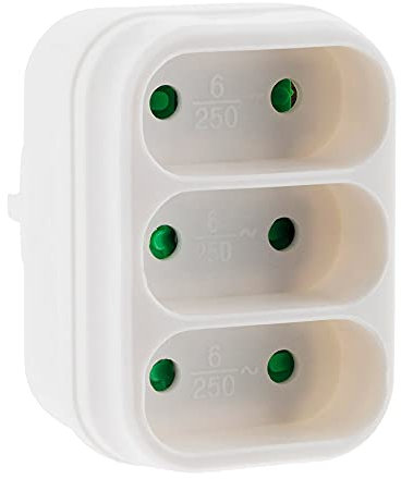 Multiprise triplite de façade 6A - blanc - Zenitech