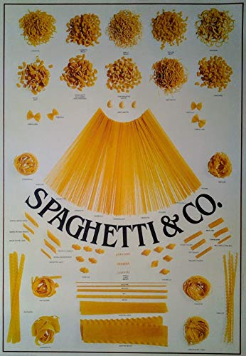 Spaghetti & Co.: Pasta, Nudeln, 55 Pastasorten mit Namen | Italien Import Plakat, Poster [68 x 98 cm]