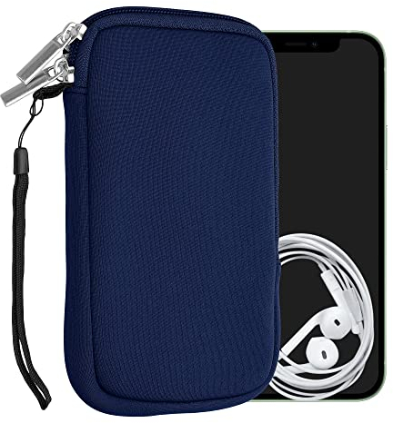 kwmobile Housse Universelle Smartphone - Pochette de Protection 15,2 x 8,3 cm pour téléphone Portable M - 5,5 en néoprène Bleu foncé