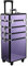 HOMCOM Valigia Porta Trucchi Professionale, Trolley Makeup da Viaggio in Alluminio, 2 Ruote, Viola 33.5x23x76/95.5cm