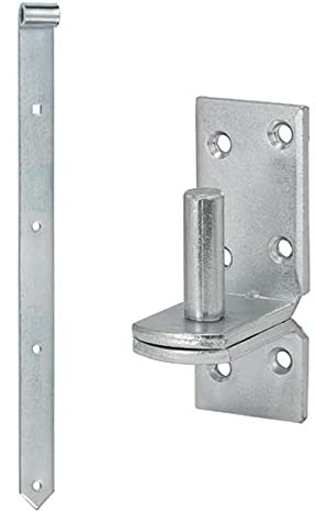 HAUS & DACH Ladenband Set, blau verzinkt inkl. Kloben, Ladenbandlänge: 400 mm, Durchmesser Kloben: 10 mm Weit