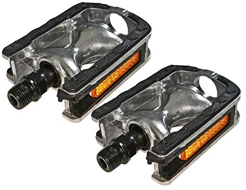 Wellgo Fahrradpedale - FP-920B - 9/16-Zoll Fahrrad Pedale - Pedalen Set für MTB Trekking City Tourenrad - Anti-Rutsch Pedale mit Aluminiumkörper - 1 Paar Radpedale mit StVZO Reflektoren