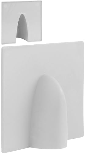 1STec 2 x White External Brick Drill Damage Weather Shield Cover for Cable Pipe Hose Hole Tidy Buster Plates fits Coaxial TV Alarm/Telephone Wire RG59 Coax CCTV Low Voltage Garden Lights Power Leads