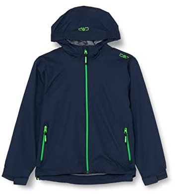 CMP Giacca Pioggia In Poliestere Antistrappo Da Bambini, Giacca Unisex - Bambini e ragazzi, Black Blue 84, 116