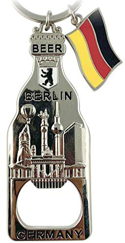 Schlüsselanhänger Flaschenöffner Berlin Souvenirs, Geschenk, Andenken aus Metall für Deutschland. Mitbringsel, Glücksbringer und Mutmacher, passend für Paare. Taschen und Autoschlüssel. Bottle Opener