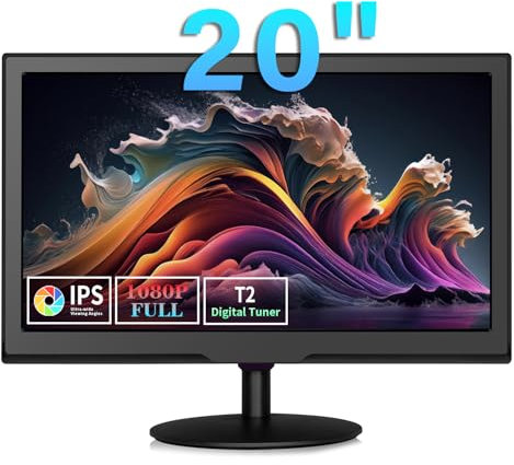 TV 19 Pollici ,Sintonizzatore Digitale dvb-t2 hevc H.265,Con ingressi ,HDMI,USB,RCA,VGA, TV a 12 volt per cucina, camper, camera da letto