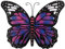 VOSAREA 1stk Eiserner Schmetterling Wandfigur Aus Metall Tierskulptur Aus Metall Gartenwandkunst Aus Metall Tier-wanddekoration Aus Metall Vintage- 3D Violett Wandbehang Eisen Hängend