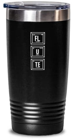 590 ml Becher Edelstahl isoliert lustige Flöte Periodensystem Musikinstrument